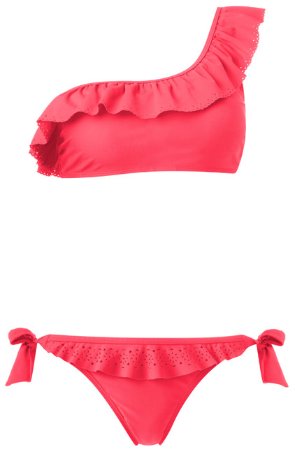 Bikini rosado de mujer sin manga