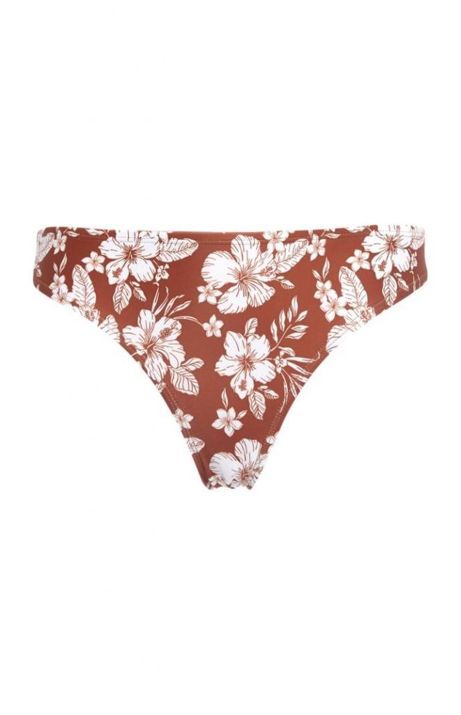 Braguita de bikini Primark color teja con estampado floral para combinar