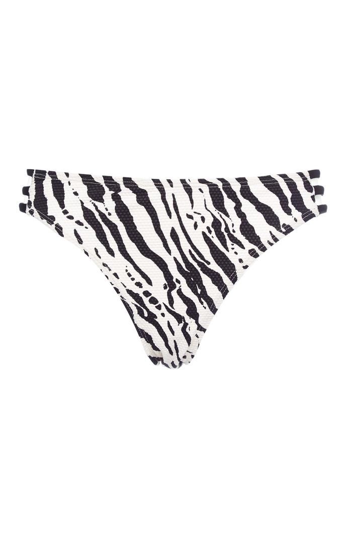 Braguita de bikini Primark con estampado de cebra en blanco y negro