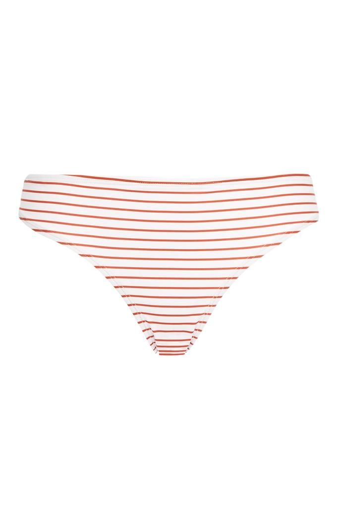 Braguitas de bikini Primark a rayas verticales blancas y rojas