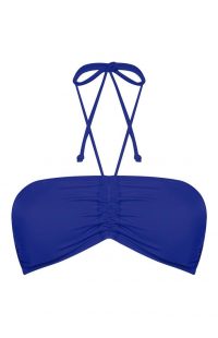 Top de bikini bandeau azul para combinar