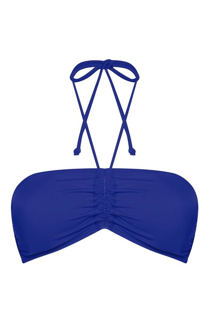Top de bikini Primark bandeau azul para combinar