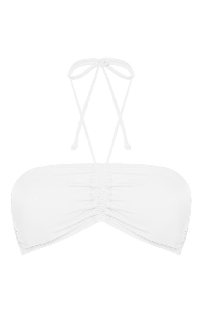Top de bikini Primark bandeau blanco para combinar
