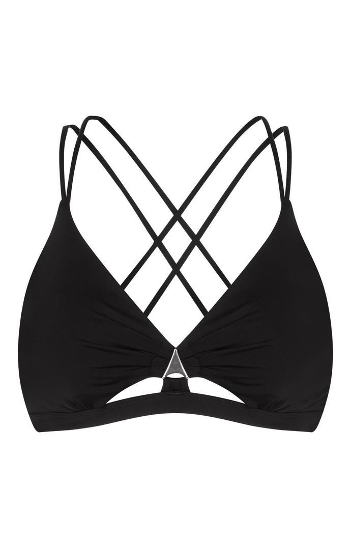Top de bikini Primark negro con espalda nadadora