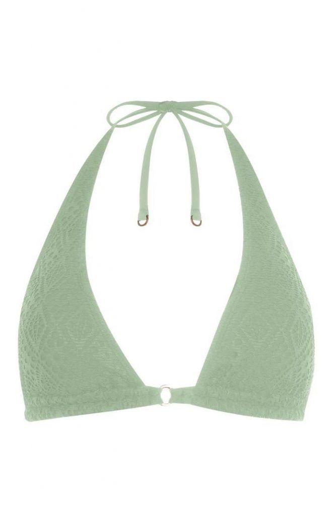 Top de bikini Primark triangular verde claro